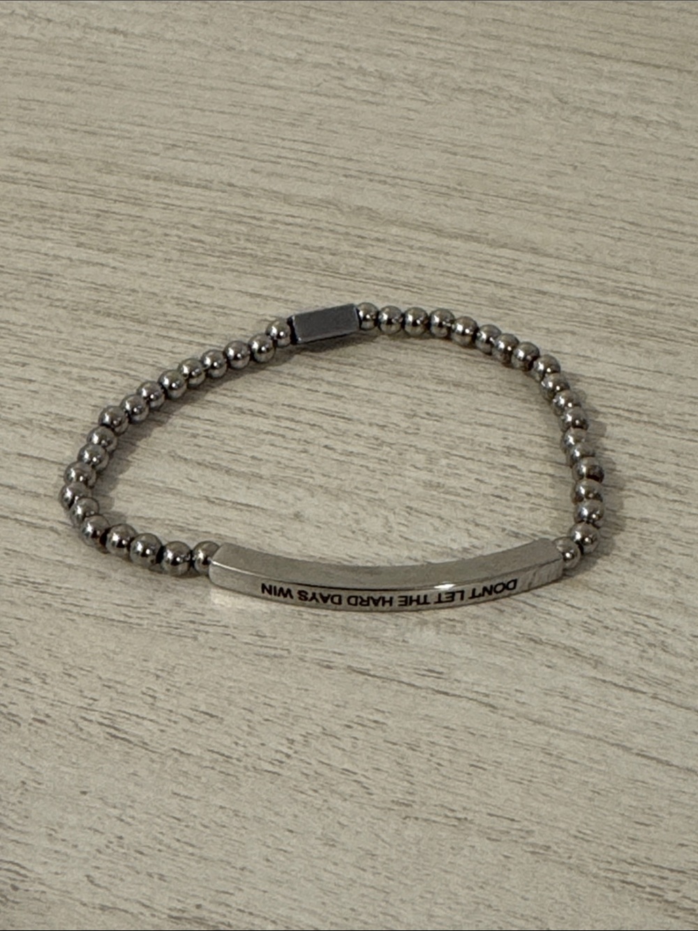 mint&lily Don't Let The Hard Days Win Beaded Inspire Bracelet 7.5” EUC - Picture 4 of 5